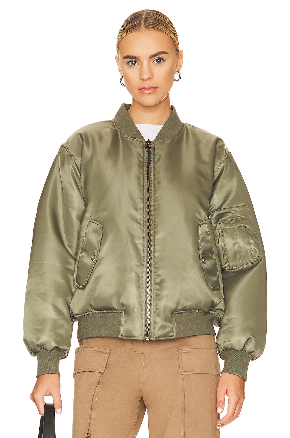 ANINE BING Leon Bomber in Army Green
