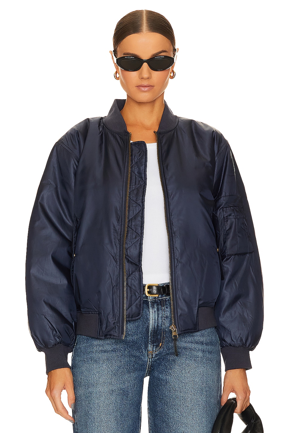 ANINE BING Leon Bomber in Midnight Navy REVOLVE