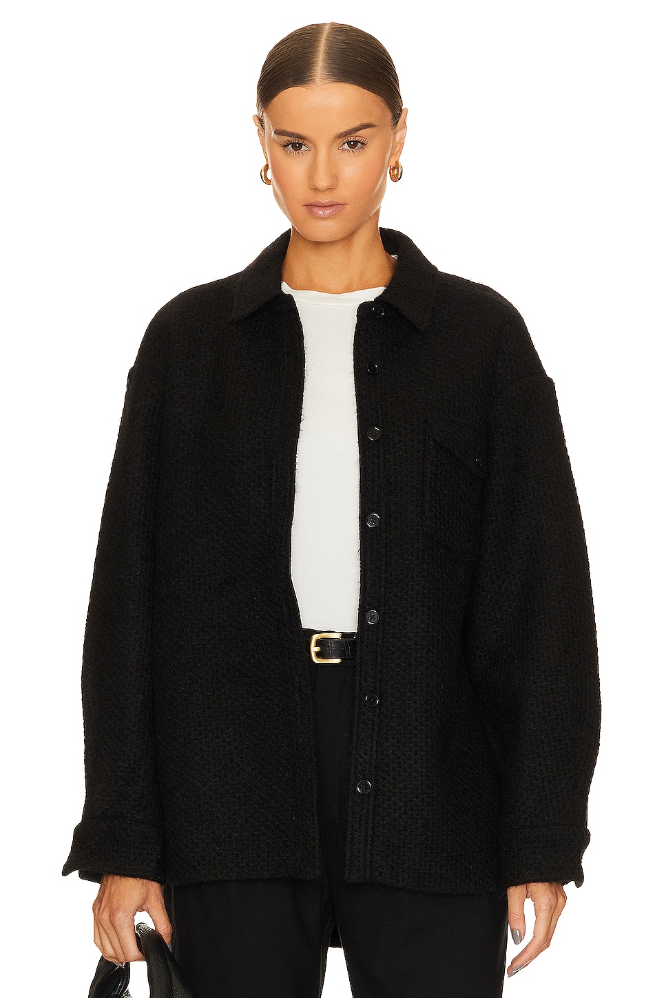 ANINE BING Simon Jacket in Black Woven REVOLVE