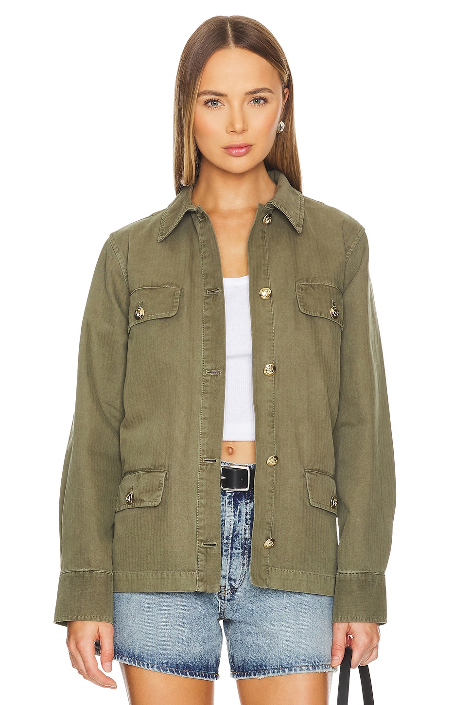 ANINE BING Corey Jacket in Army Green | REVOLVE