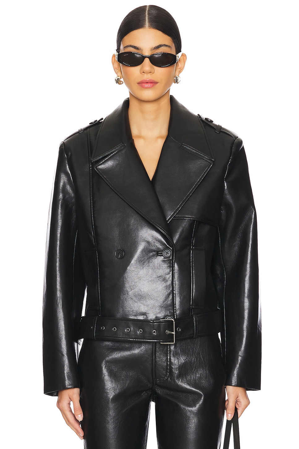 ANINE BING Greer Jacket in Black Recycled Leather | REVOLVE