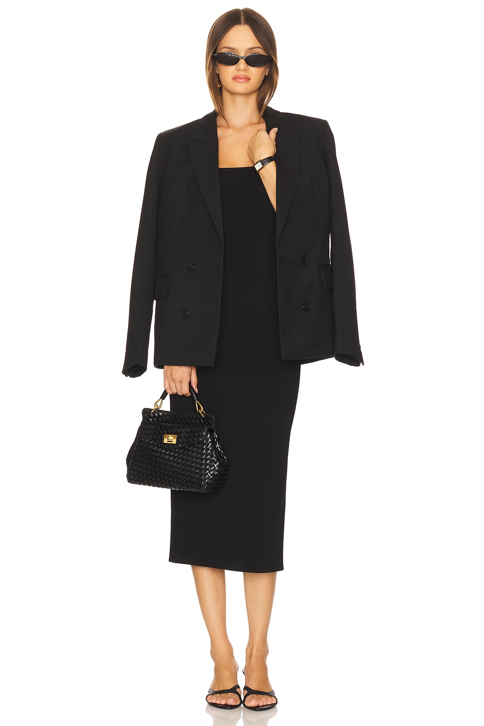 ジャケット ANINE BING FW25 EVALYN DB BLAZER (A0111416BLK26 BLACK) ANINE BING Evalyn Blazer in Black | REVOLVE