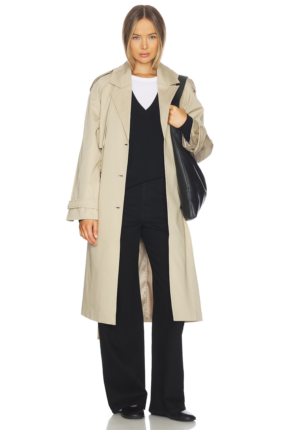 ANINE BING Rickie Maxi Trench in Beige | REVOLVE