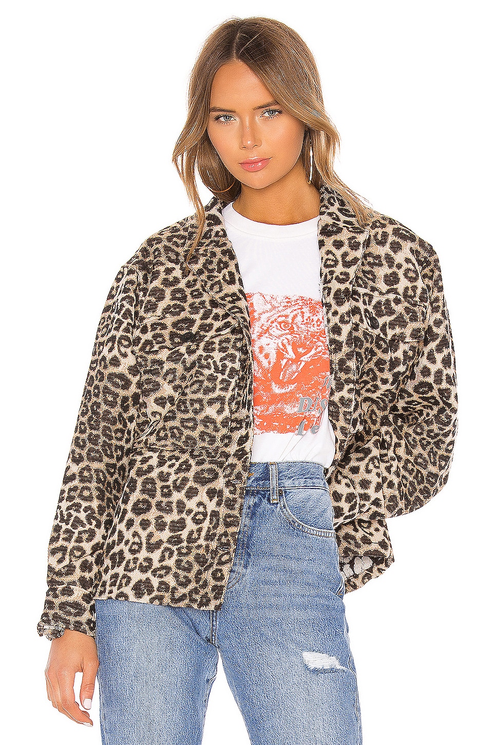 ANINE BING Flynn Jacket in Leopard | REVOLVE