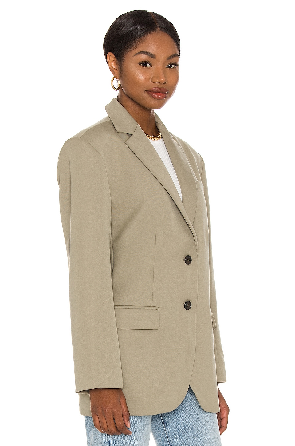 ANINE BING Quinn Blazer in Green Khaki