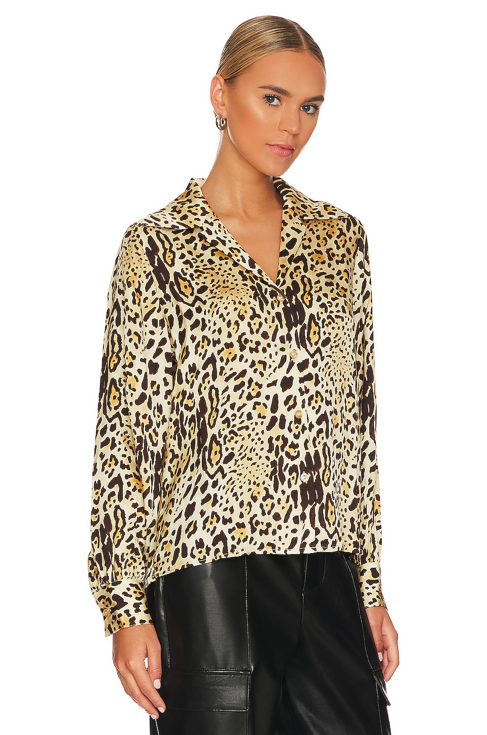 ANINE BING Mylah Button Up in Cheetah Print