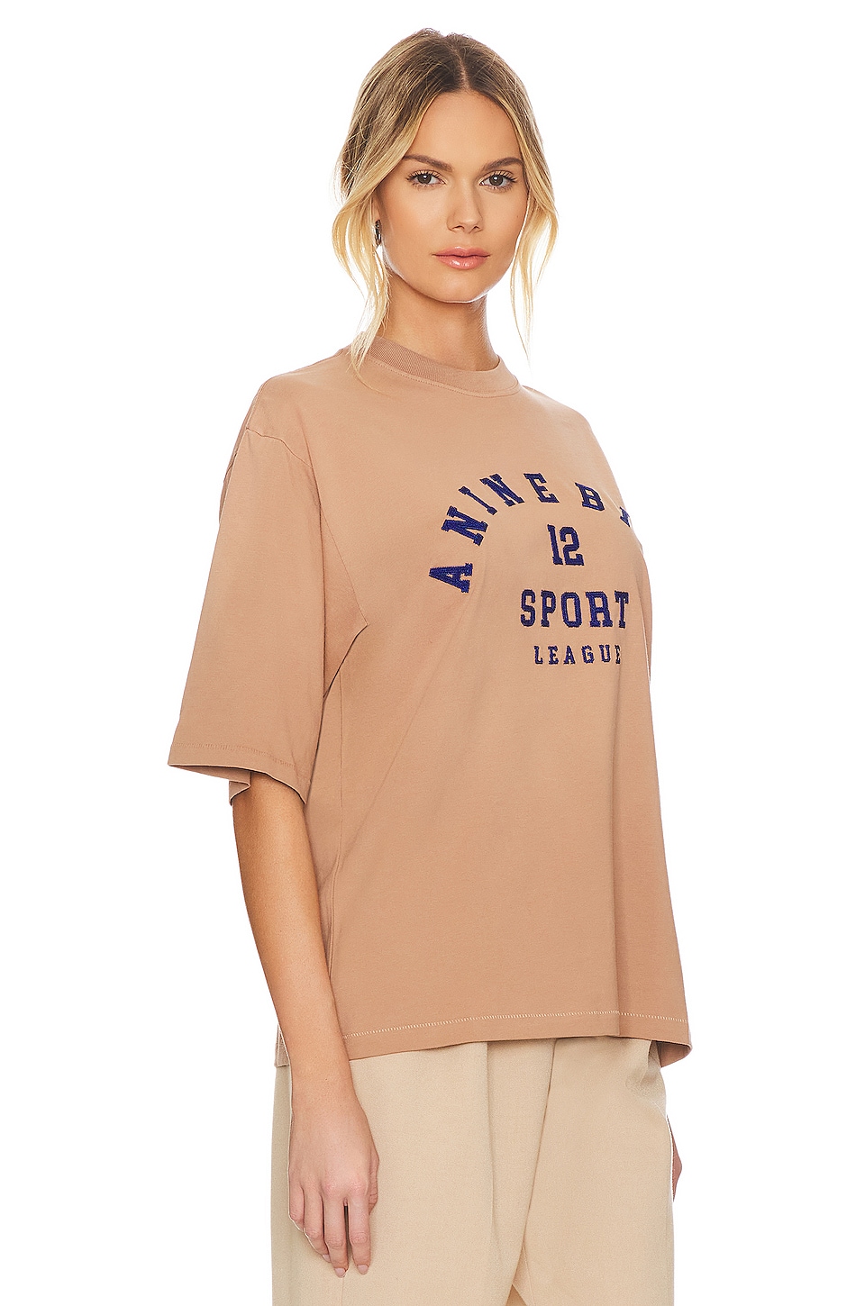 ANINE BING Caden League Tee in in Washed Camel
