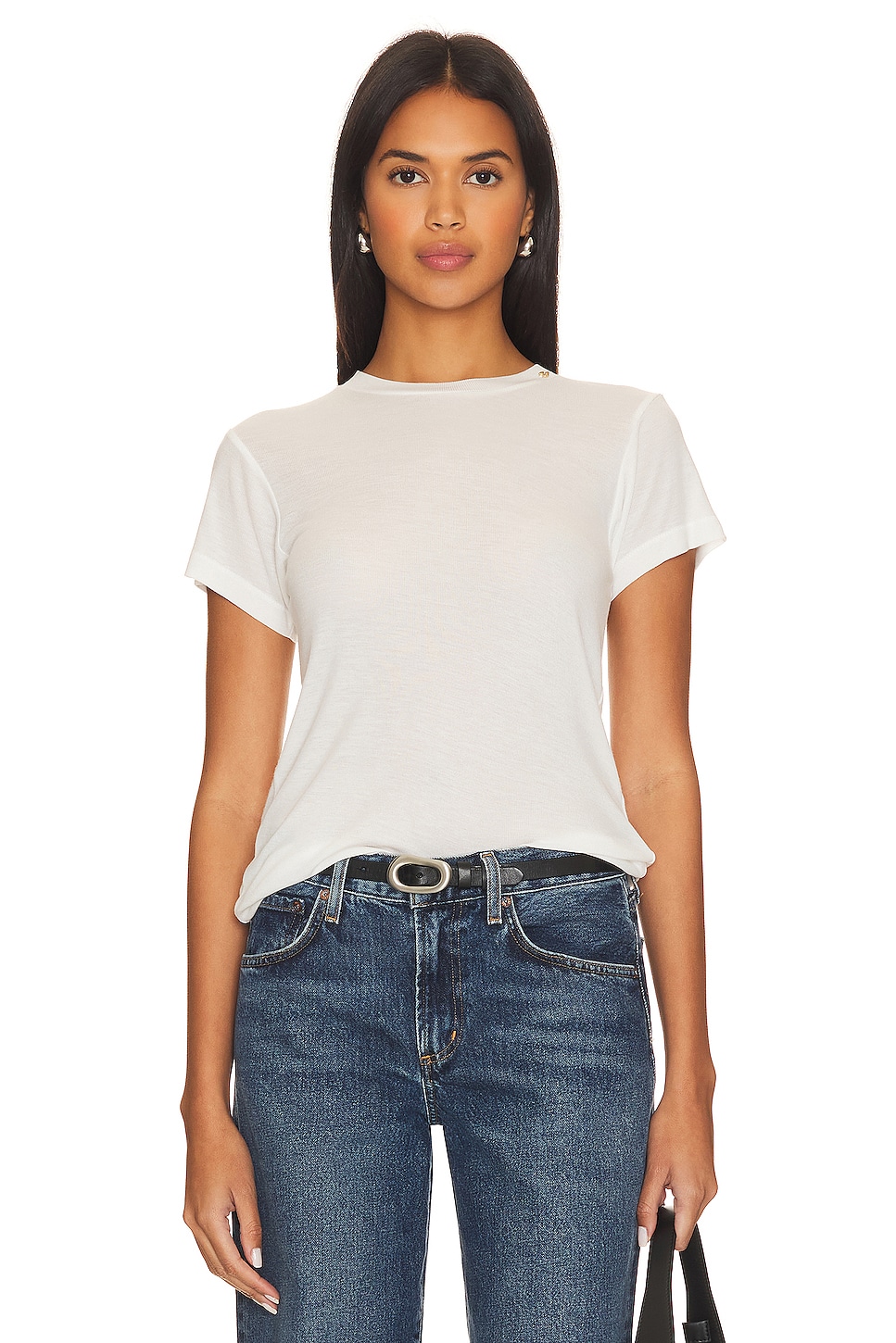 ANINE BING Amani Tee in Off White REVOLVE