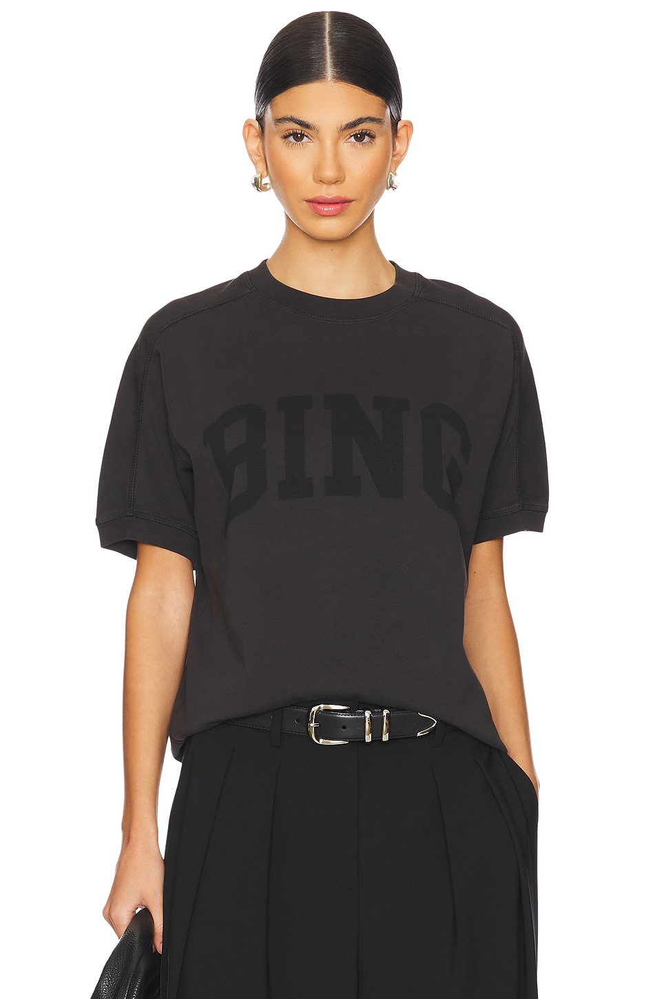 Anine Bing Walker Tee Brand in Vintage Black – Leigh's of