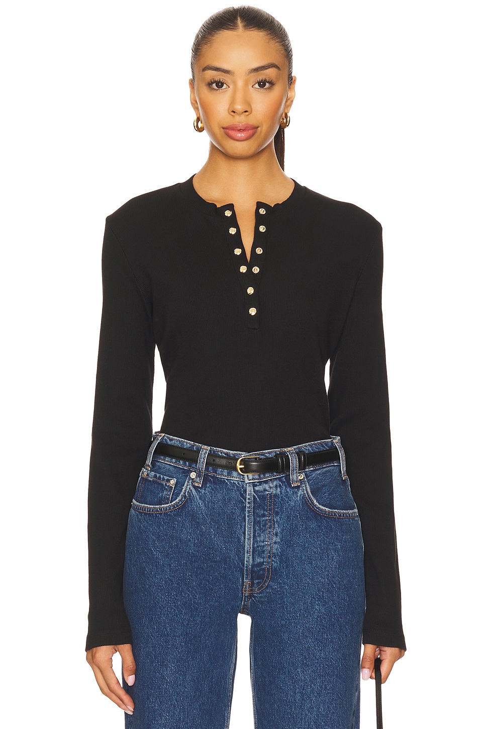 ANINE BING ALESSIA ロングスリーブTシャツ - Black | REVOLVE