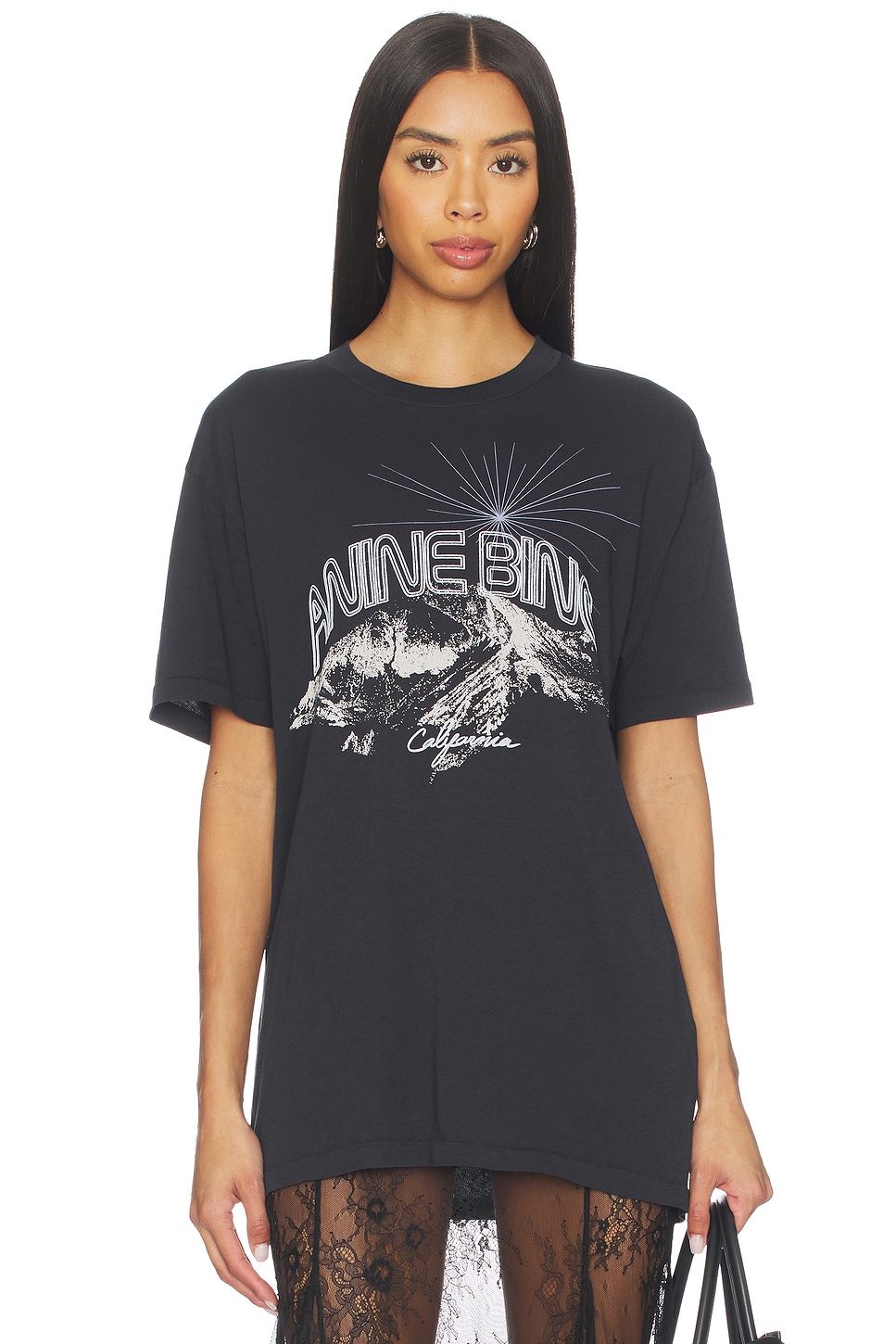ANINE BING Walker Tee California in Vintage Black | REVOLVE