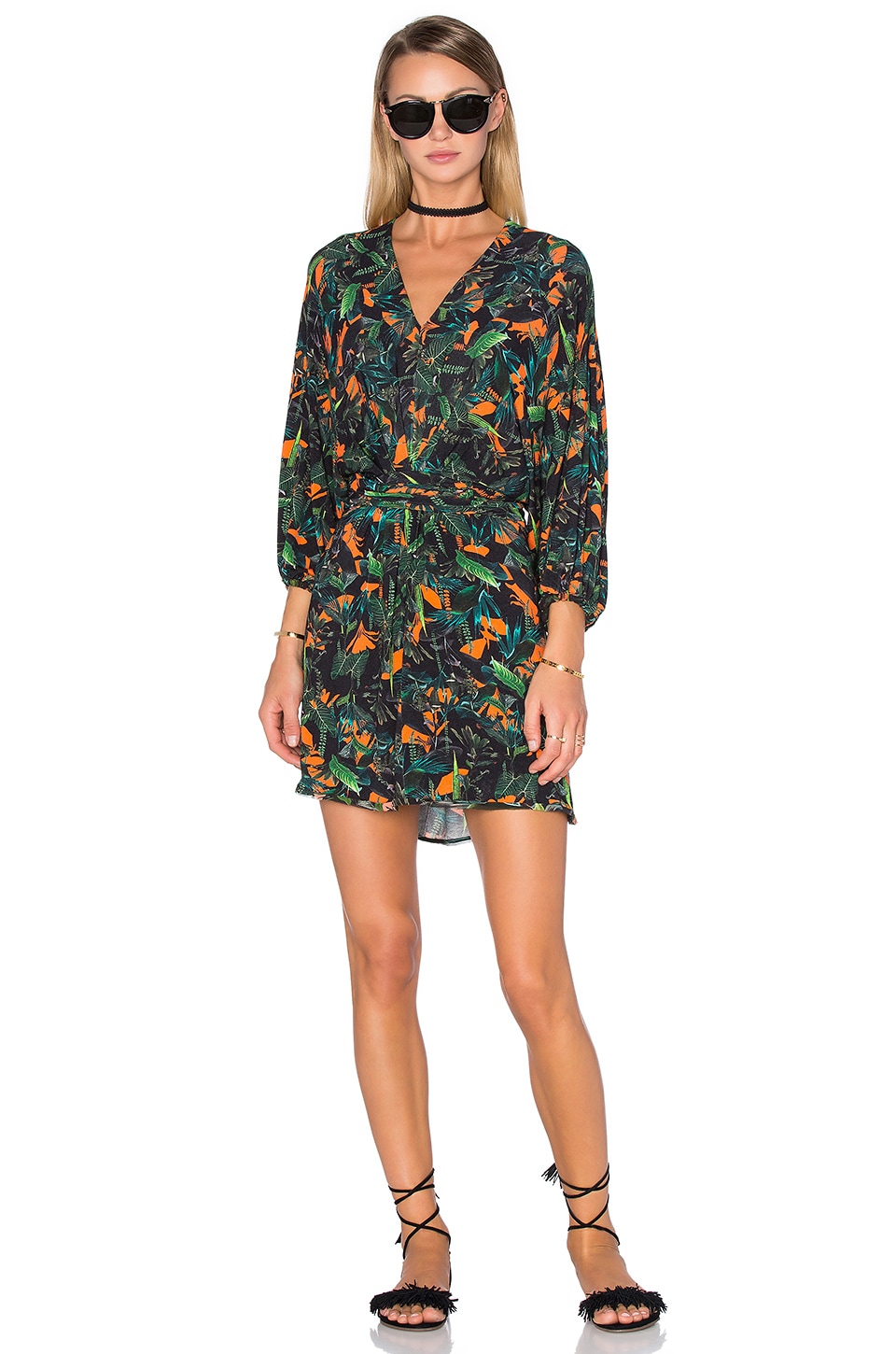 ANIMALE Tropical Long Sleeve Dress in Tropical Print | REVOLVE