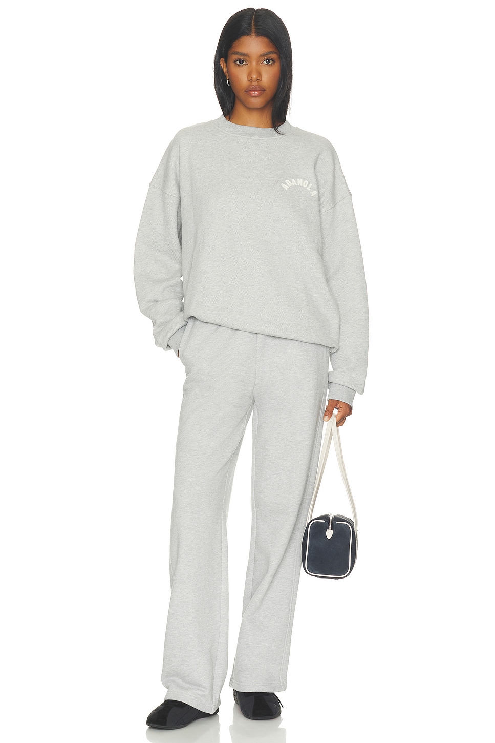 Adanola アップリケオーバーサイズスウェットシャツ - Heather Grey 