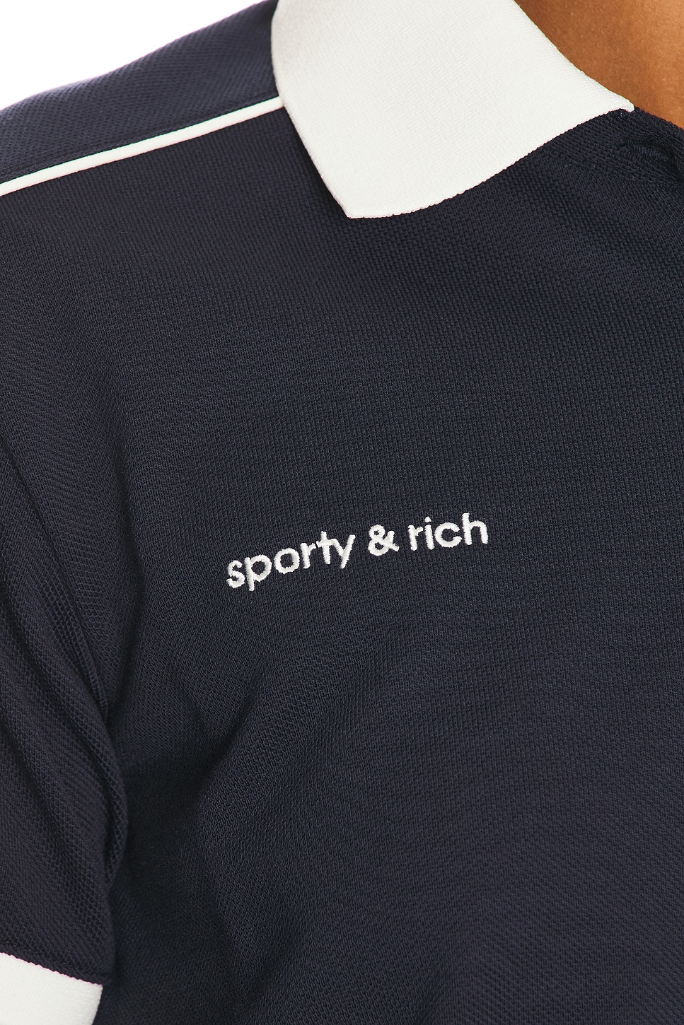 adidas Originals x Sporty & Rich Polo T-Shirt in Night Navy