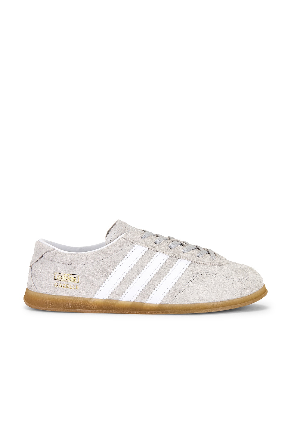 adidas Originals Gazelle Lo Pro in Grey Two, Cloud White, & Gum | REVOLVE