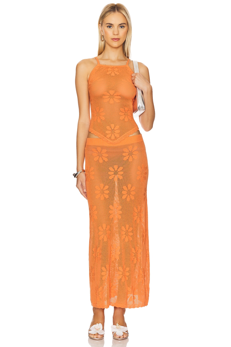 ASTA RESORT Bruna Crochet Top in Tangerine | REVOLVE