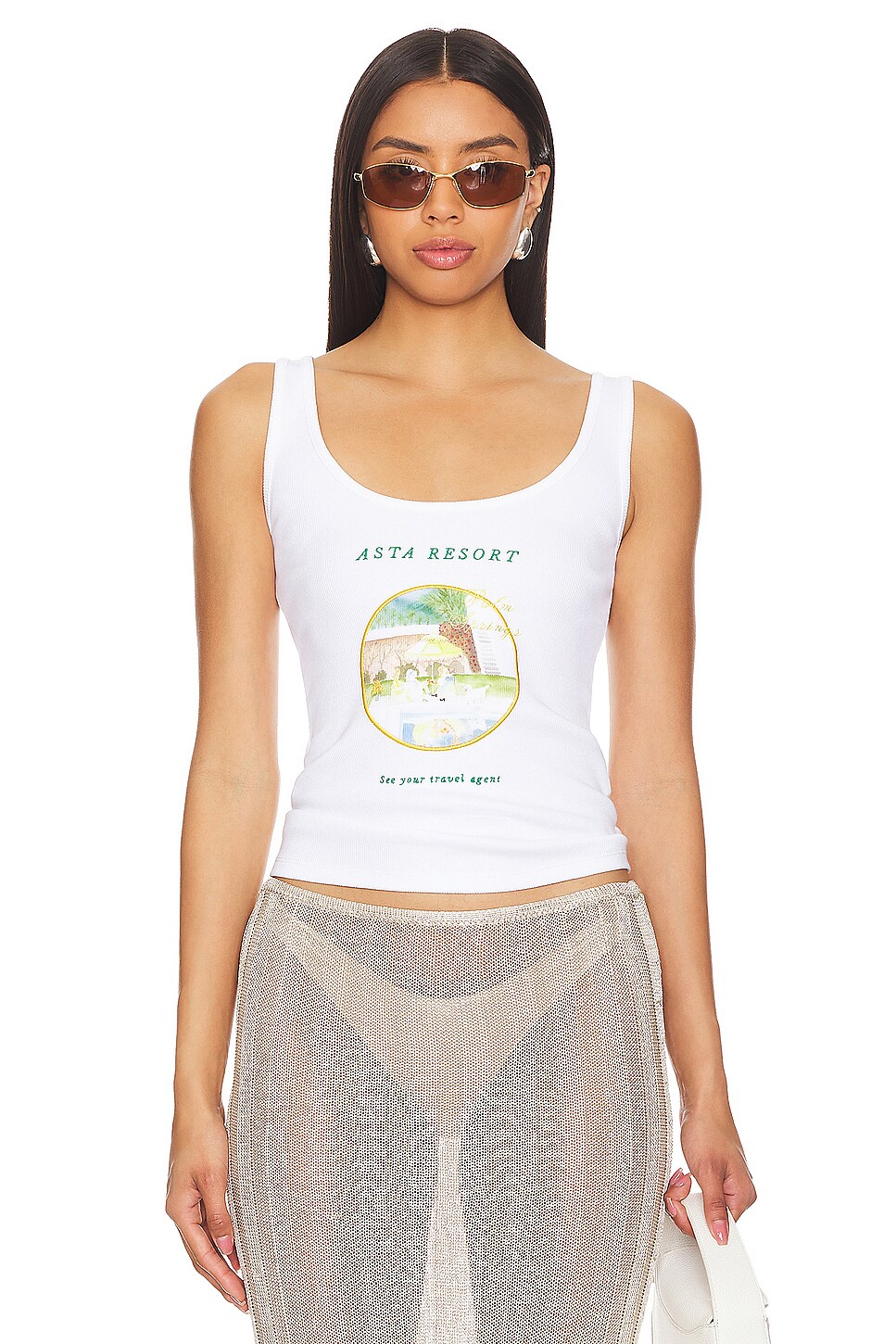Revolved Tank ASTA RESORT x REVOLVE Palm Springs Embroidered Tank in Antique White in ...