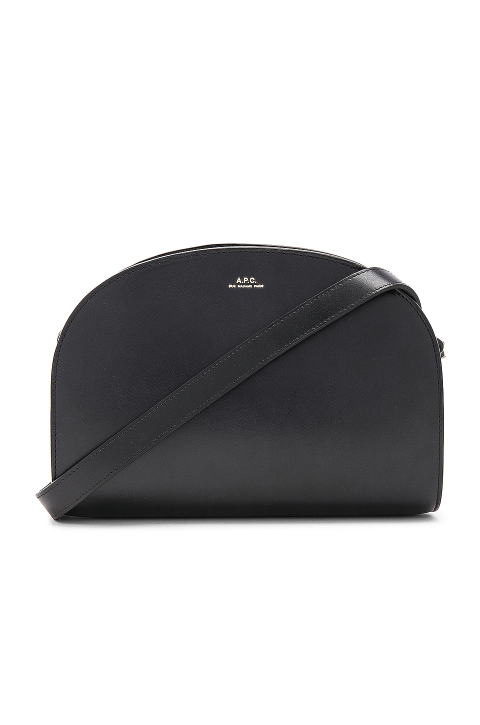 half moon wrinkle effect bag