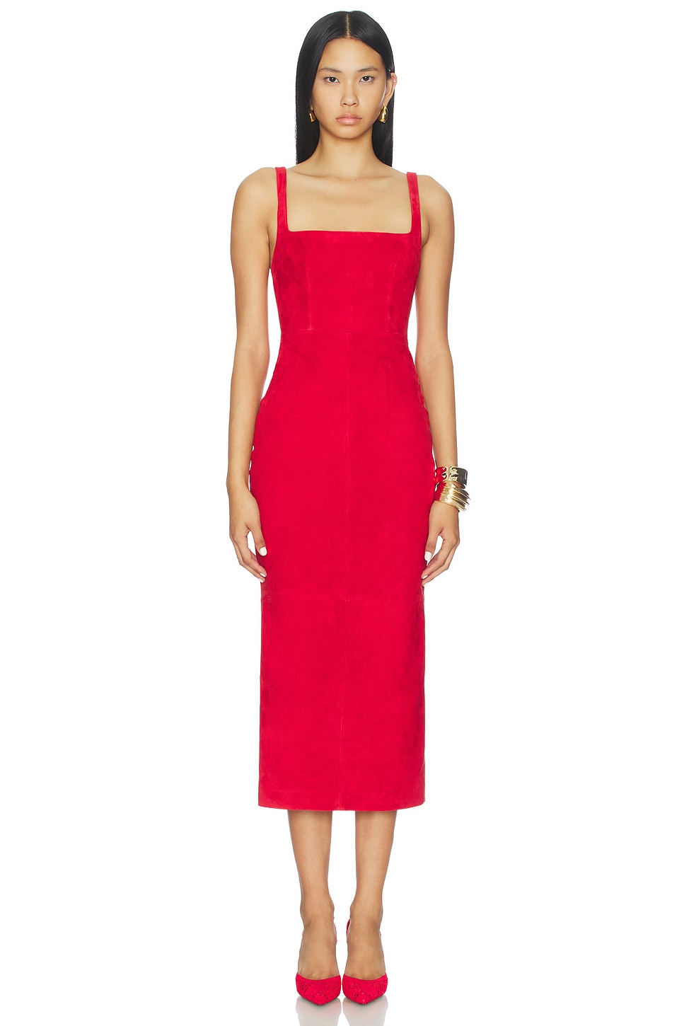Alex Perry Singlet Suede Dress in Red | REVOLVE Alex Perry Singlet Suede Dress in Red | REVOLVE