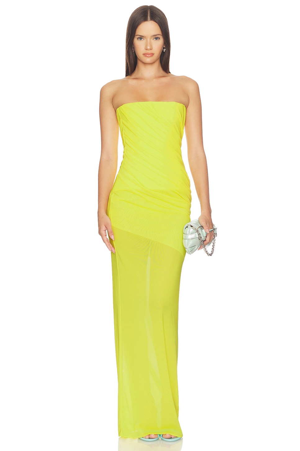 Strapless Tucked Column Dress