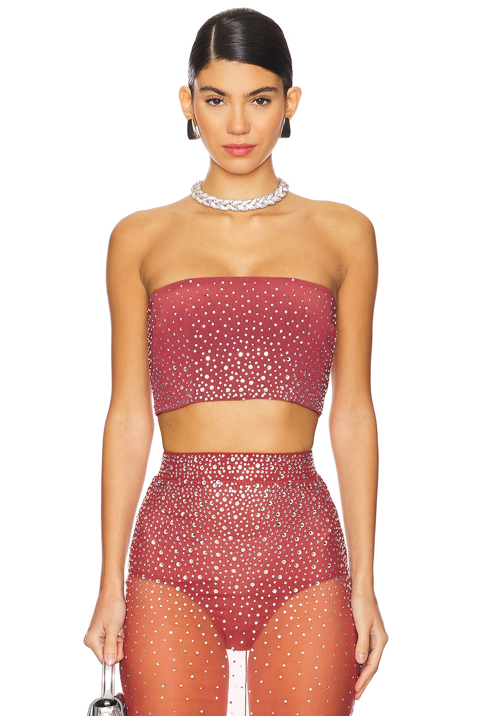 Crystal Mesh Crop Top