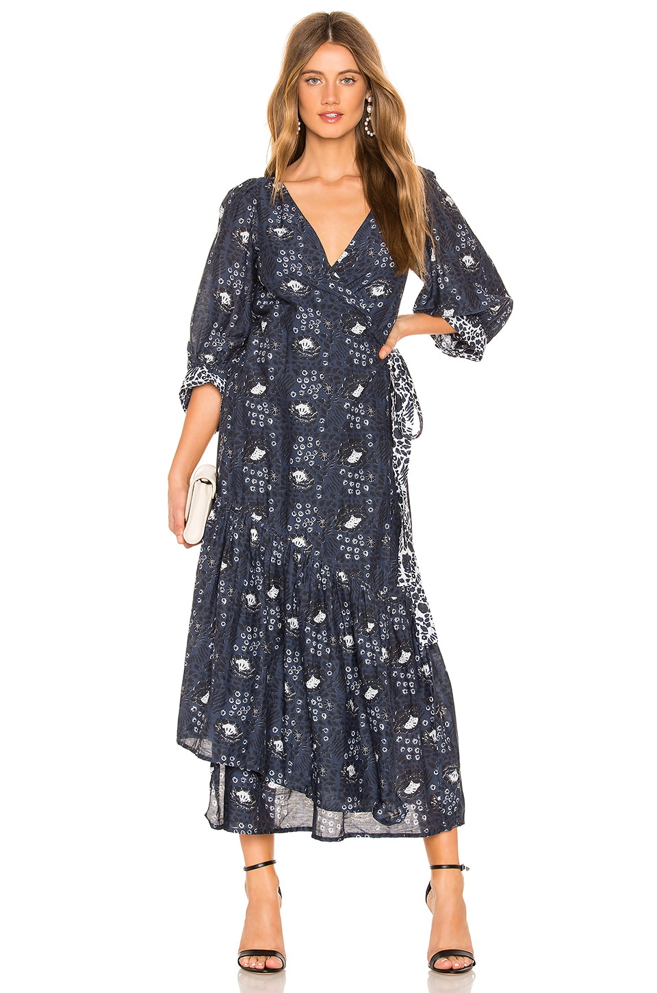 apiece apart bougainvillea wrap dress