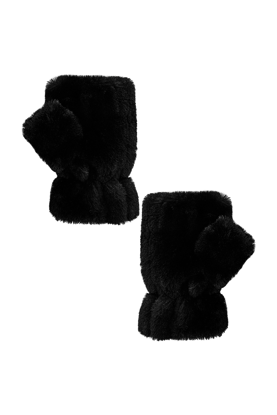 Apparis Ariel Faux Fur Mittens in Noir