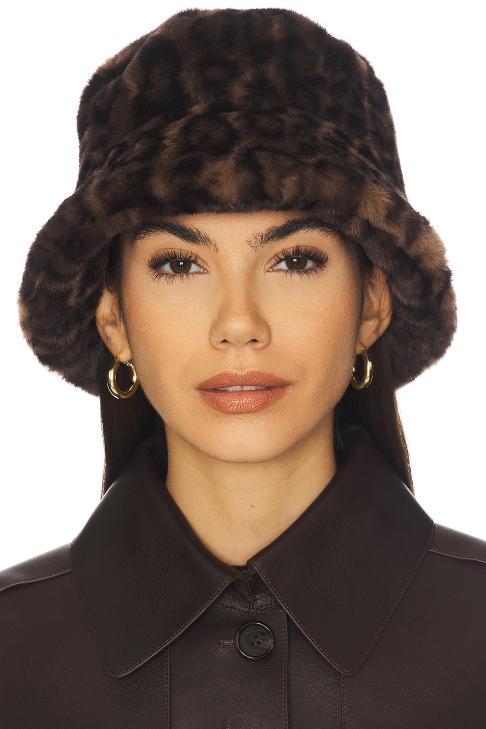 Apparis Amara Bucket Hat in Dark Leopard | REVOLVE display picture 3