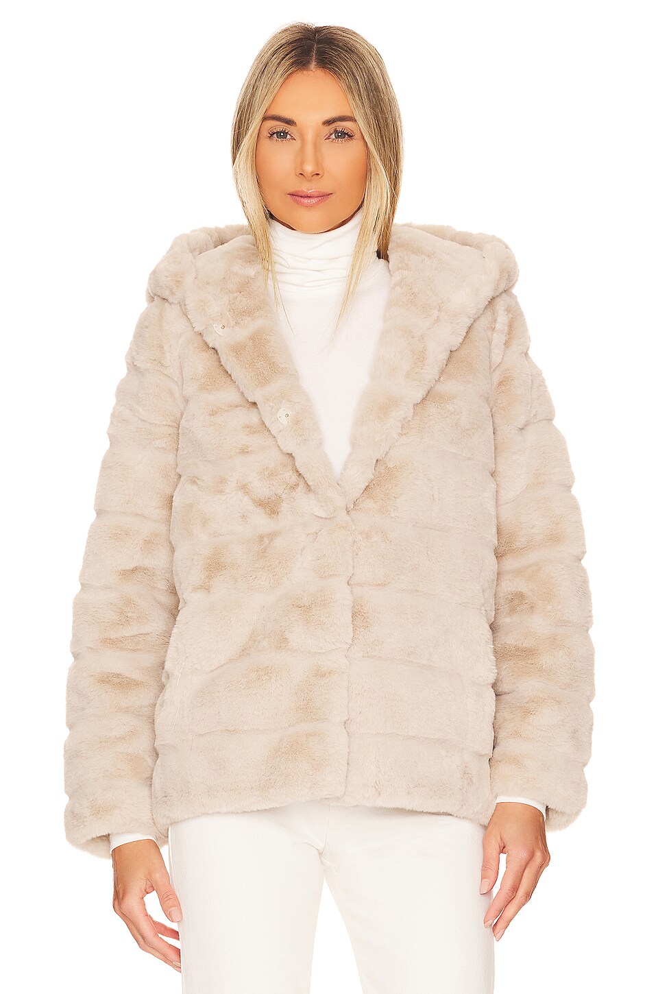 Apparis Goldie 5 Faux Fur Jacket in Latte