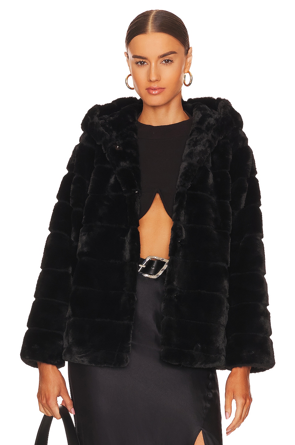 Apparis Goldie 5 Faux Fur Jacket in Noir | REVOLVE
