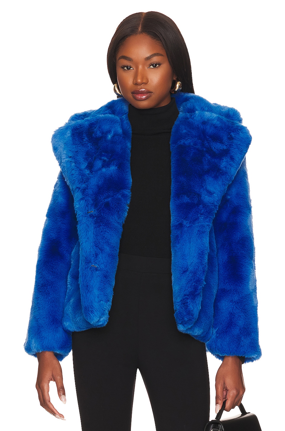Apparis Milly Faux Fur Jacket in Azure Blue | REVOLVE
