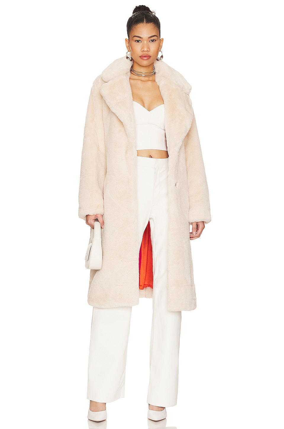 Apparis Mona Plant-based Fur Coat in Oat | REVOLVE