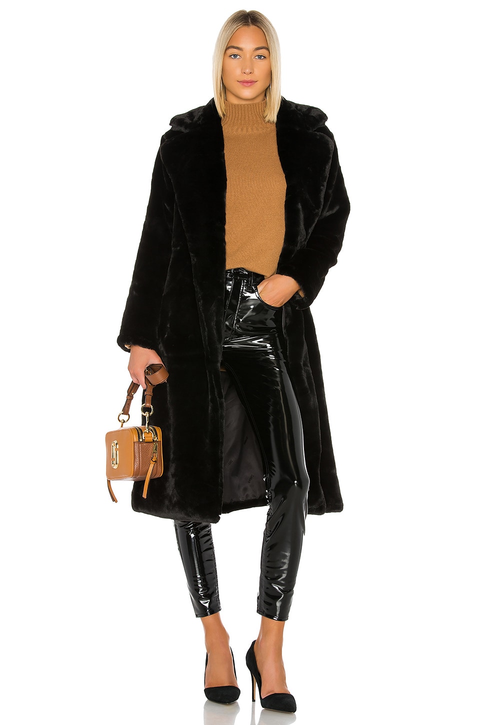Apparis Mona Faux Fur Coat in Noir | REVOLVE