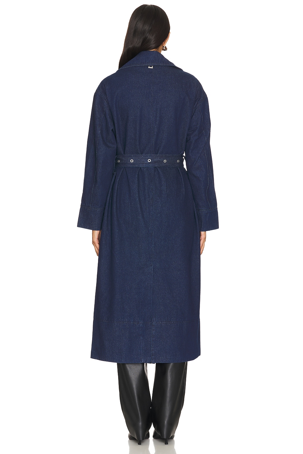 Tate Denim Trench Coat - Thumbnail 4