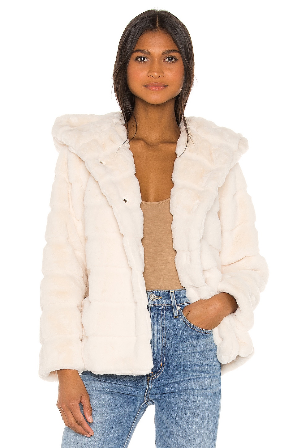 Apparis Goldie Faux Fur Jacket in Ivory | REVOLVE