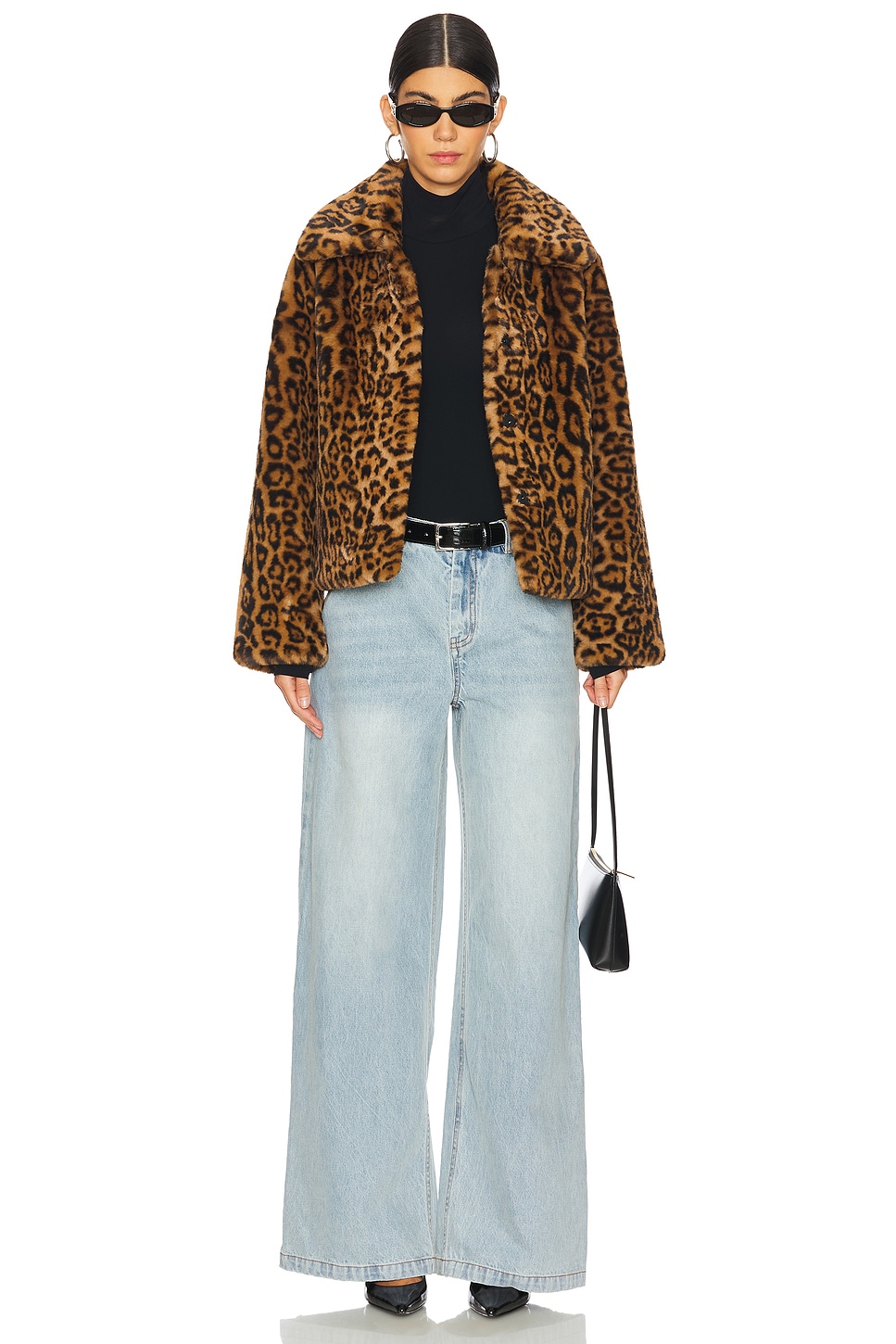 APPARIS アパリス　コート Elis Faux Fur Coat in Noir – Apparis