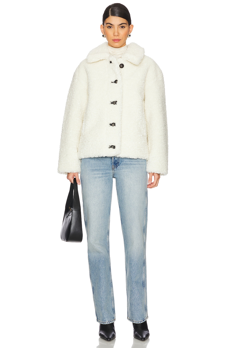 Apparis Charlie Reversible Short Coat in Blanc | REVOLVE