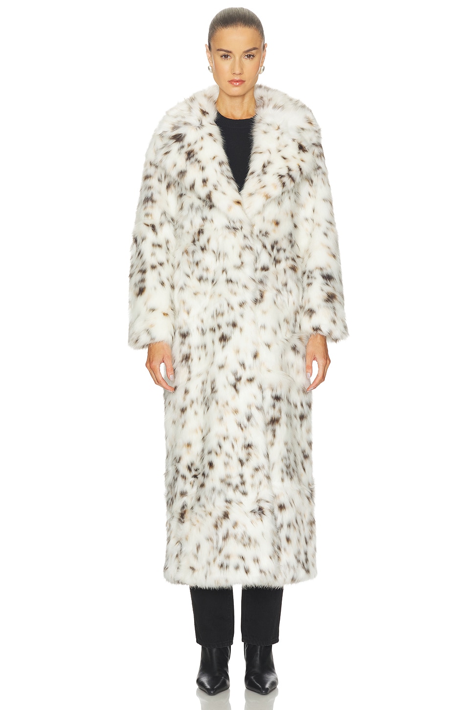 Apparis Gabrielle Snow Leopard Maxi Coat