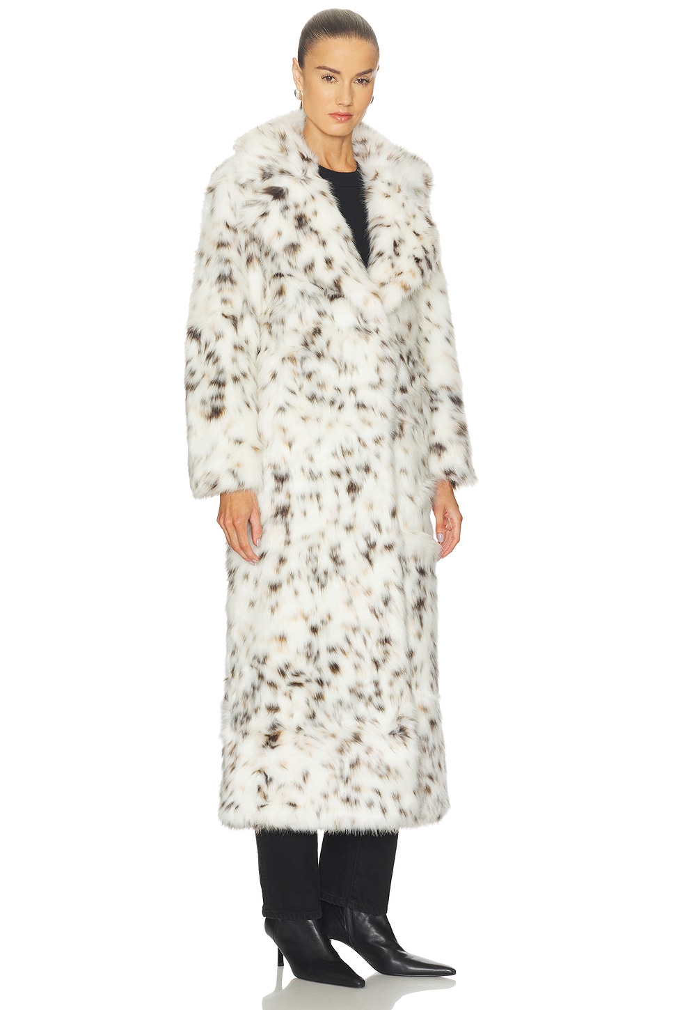 Apparis Gabrielle Snow Leopard Maxi Coat