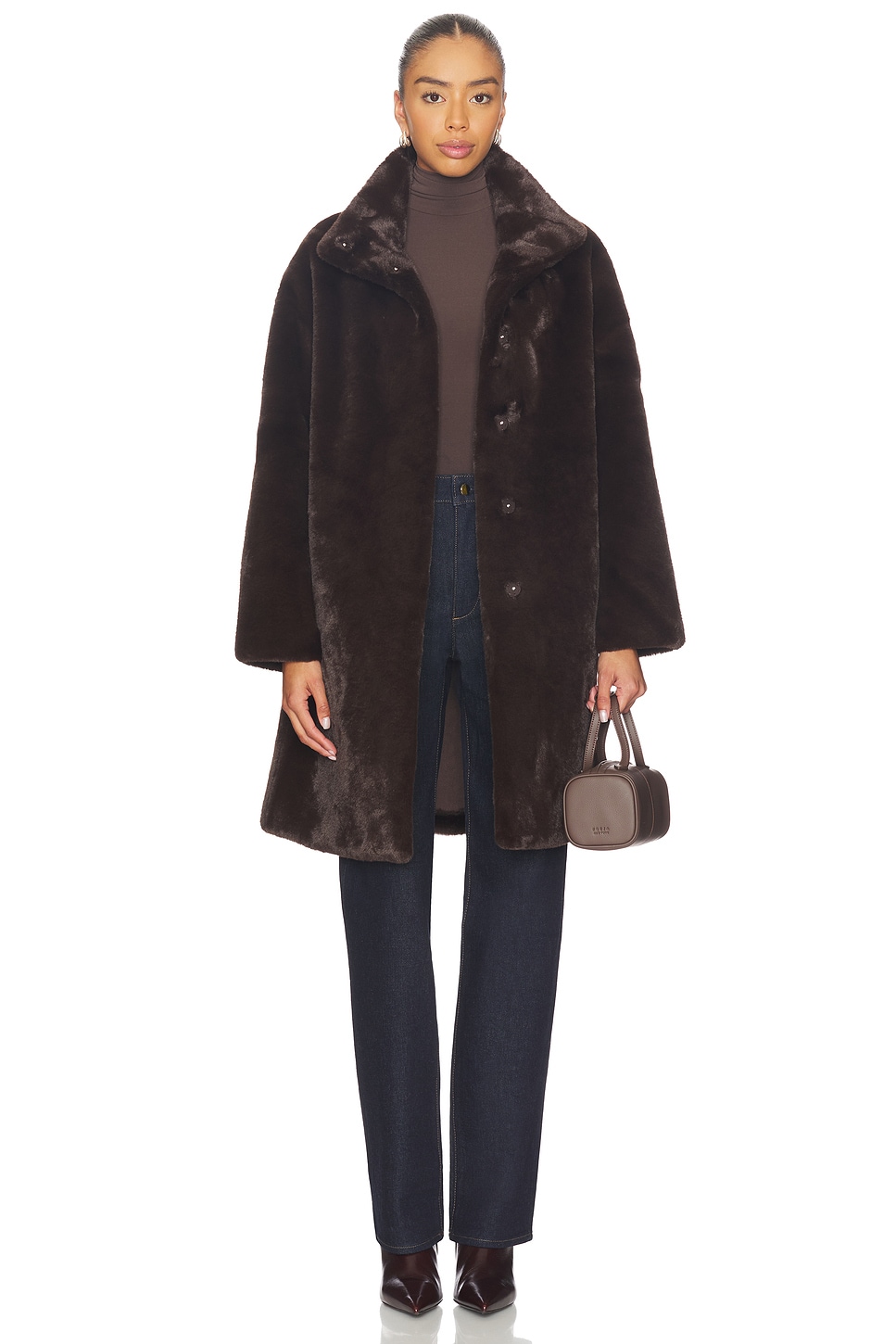 Apparis Blair Coat in Espresso | REVOLVE