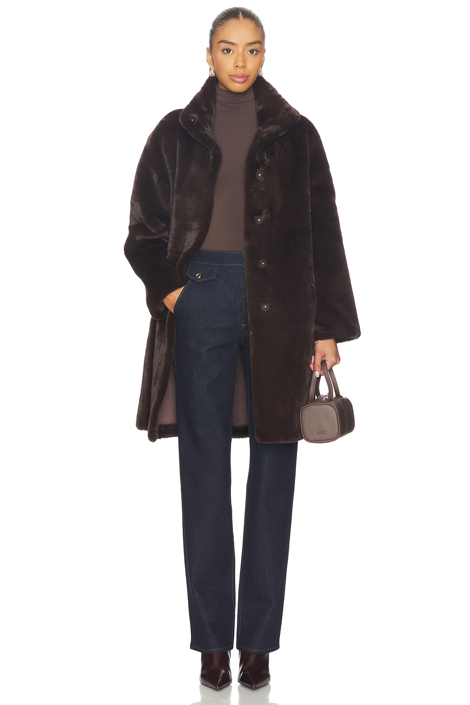Apparis Blair Coat in Espresso | REVOLVE