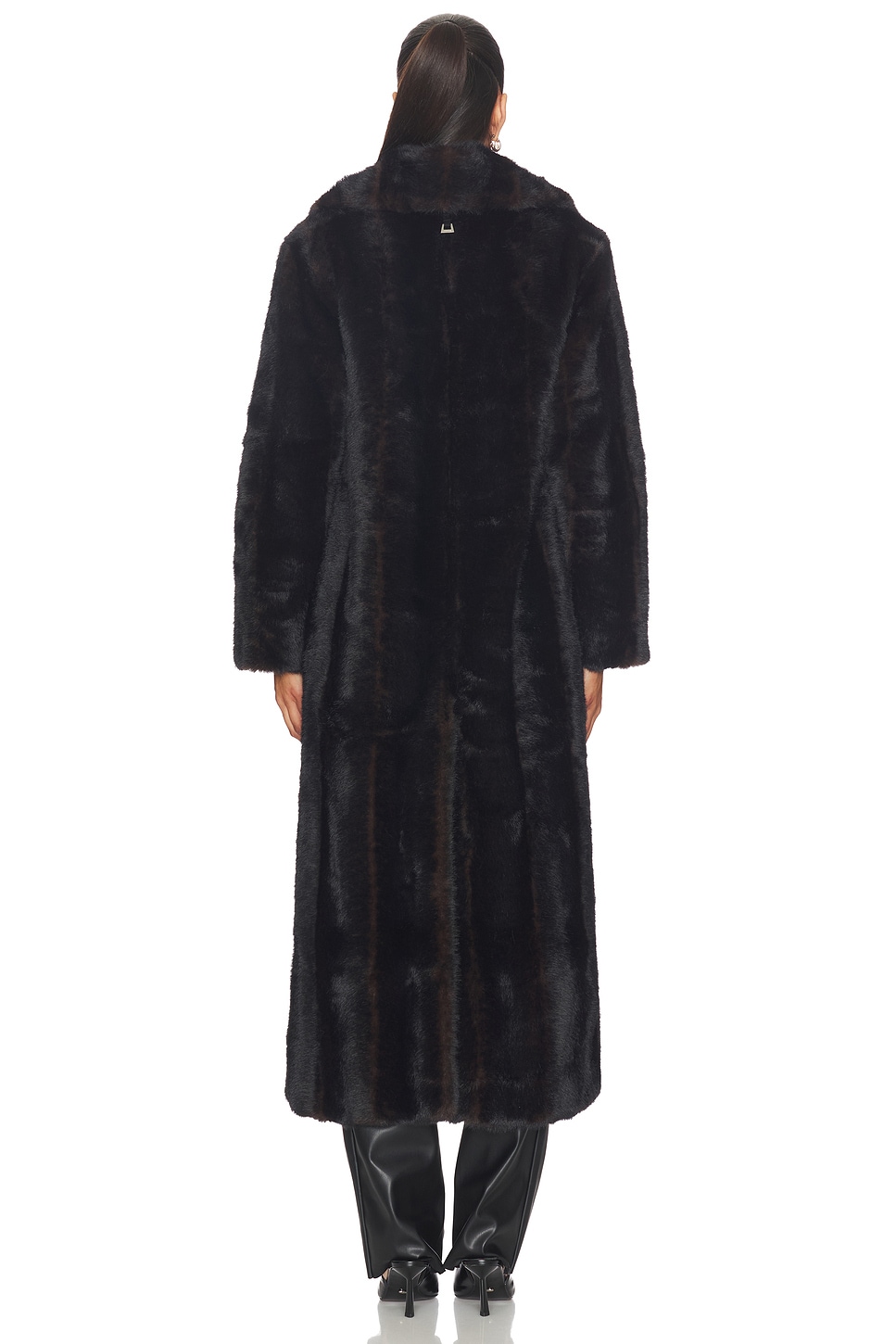 Apparis Gabrielle Shaved Mink Maxi Coat in Noir Multi | REVOLVE