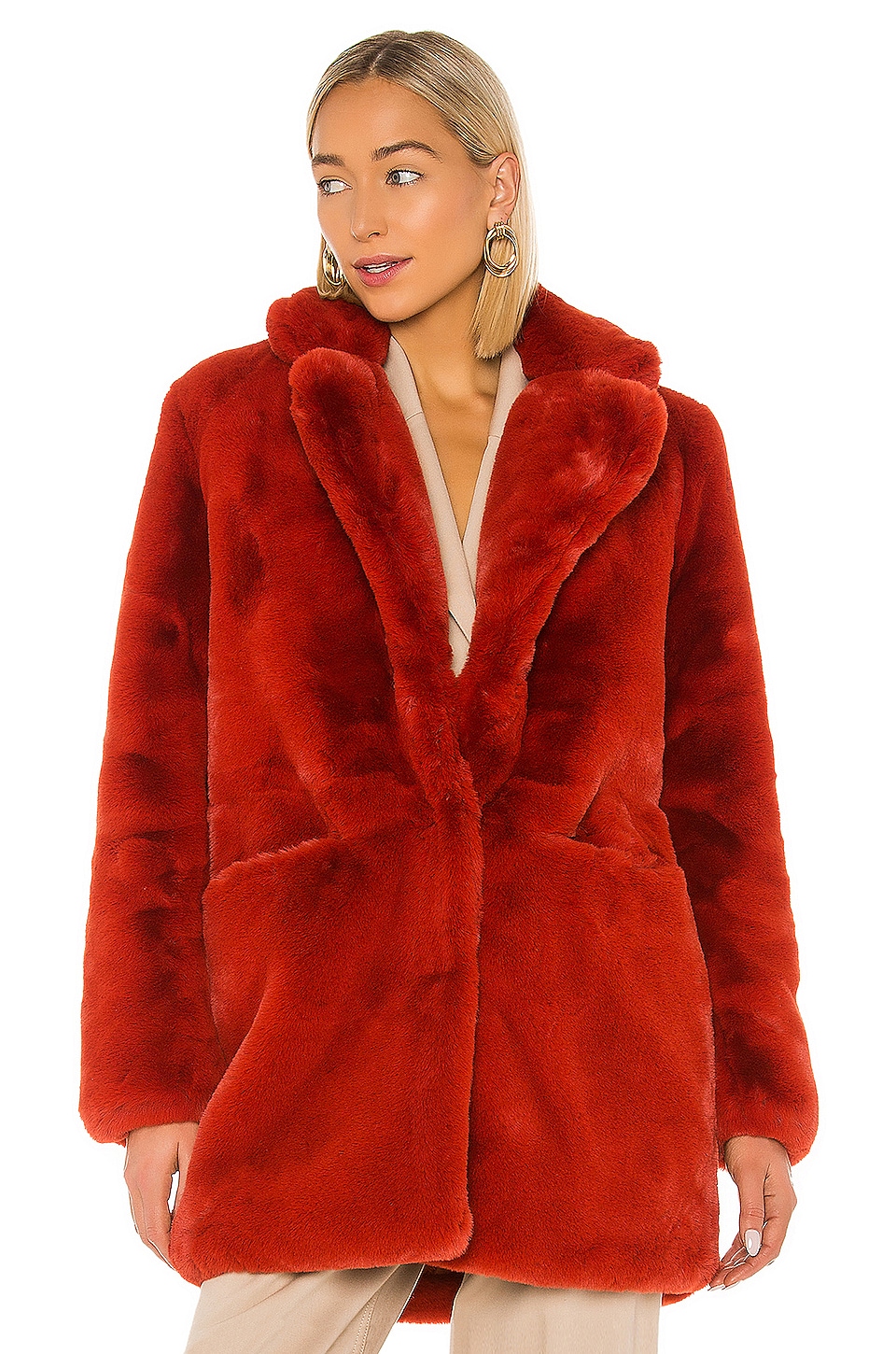 Apparis Sophie Faux Fur Coat in Ginger | REVOLVE