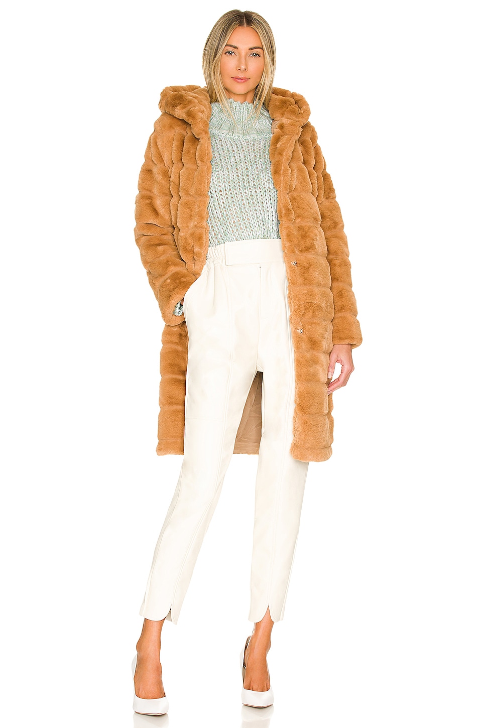 Apparis Celina 2.0 Faux Fur Coat in Camel