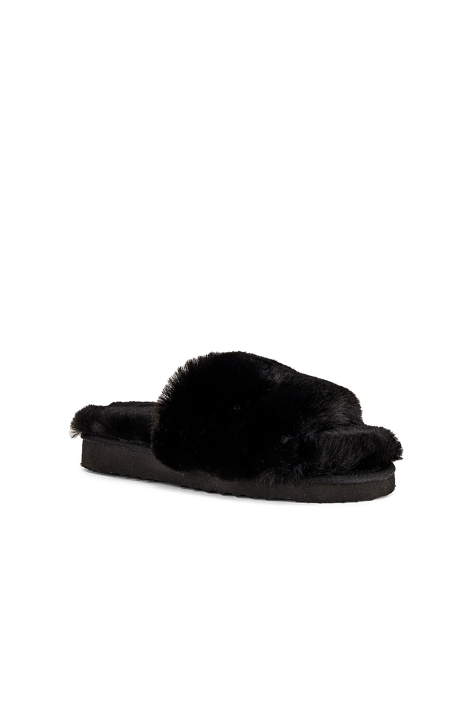 Apparis Jasmine Faux Fur Slipper in Black