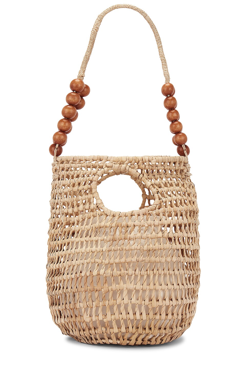 Aranaz Lisa Beads Bag in Tan