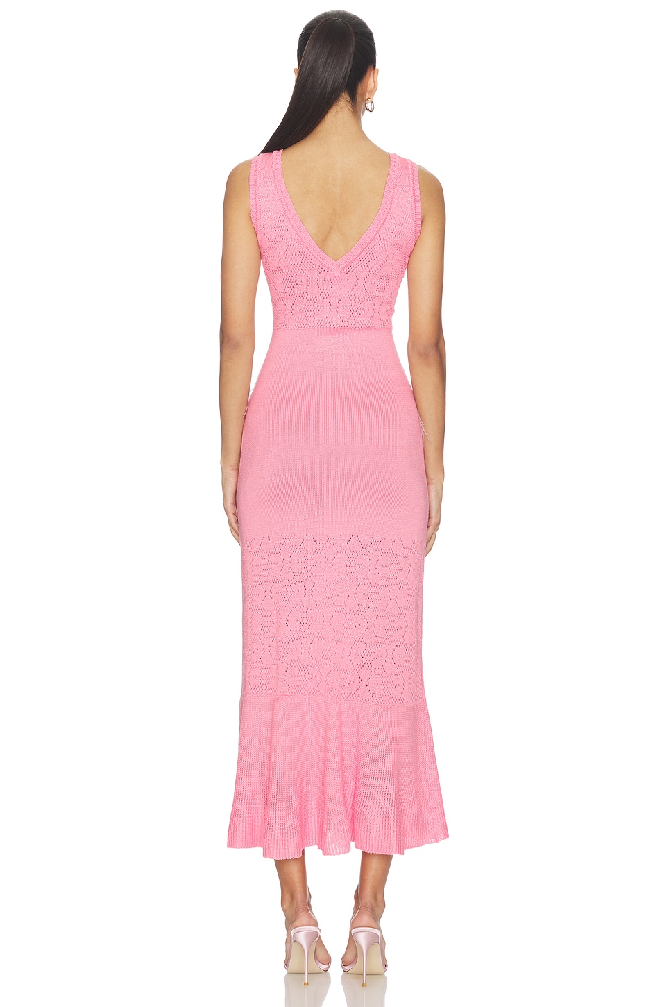 knitted lace dress Illana Crochet Knit Maxi Dress Beige main image 0