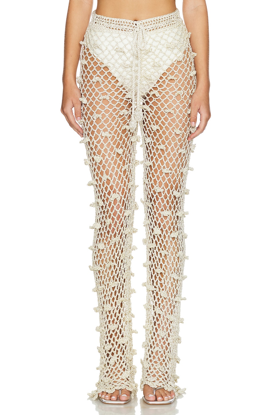 Silver Handmade Crochet Pants