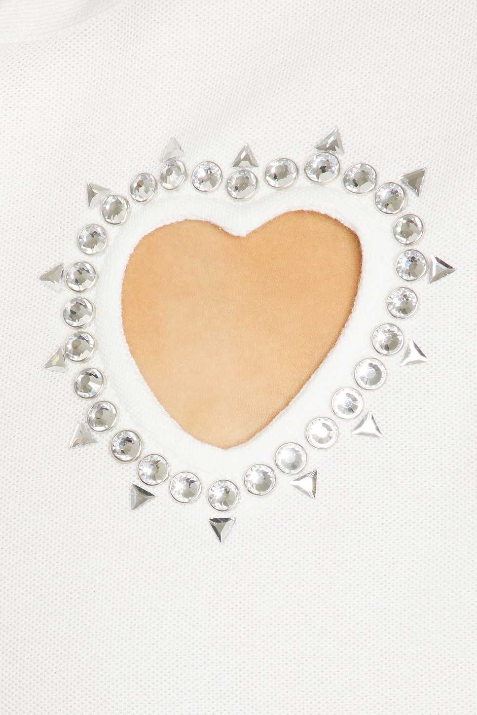 AREA Crystal Heart Cutout Polo Dress in White | REVOLVE