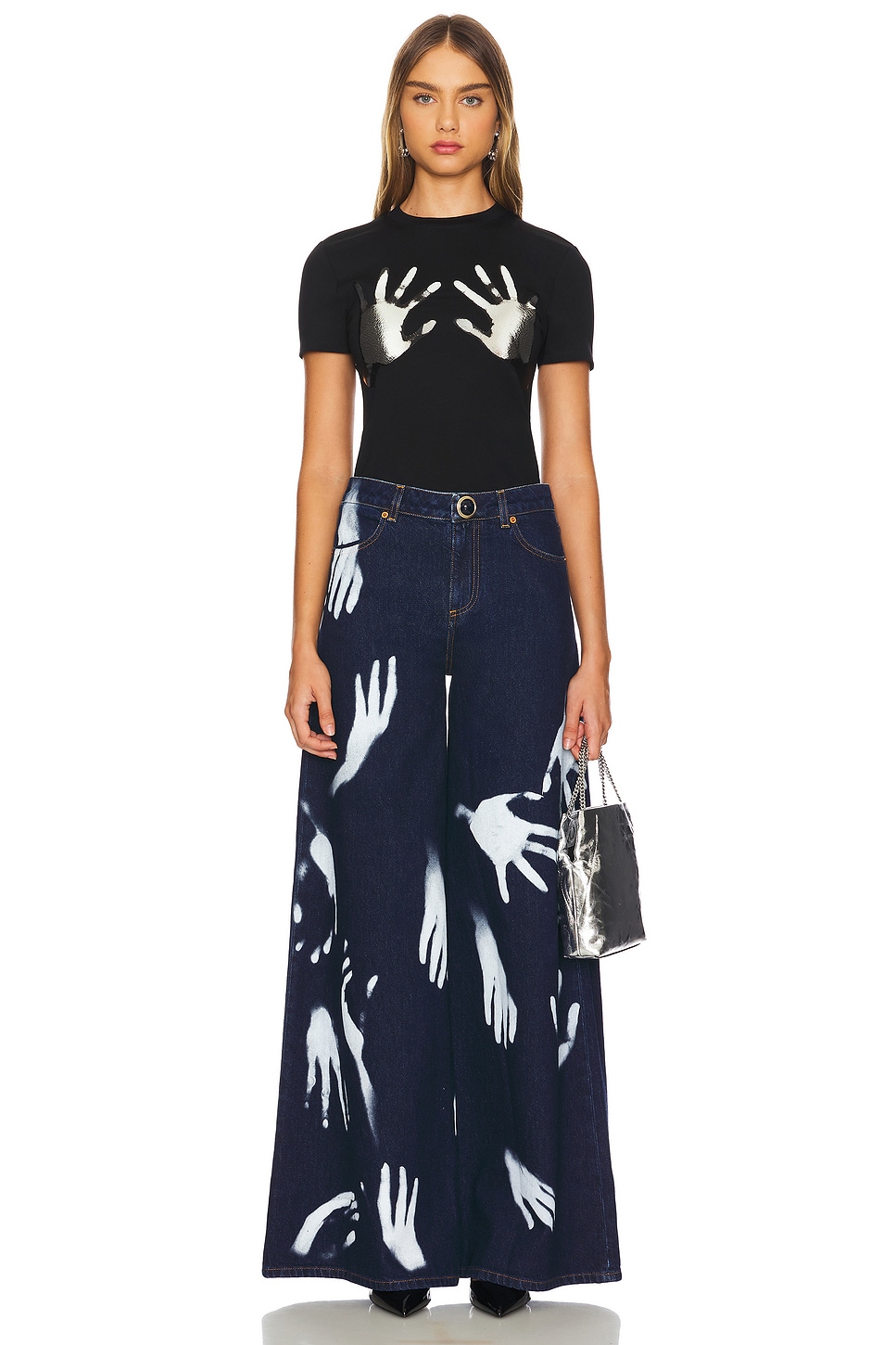 Area Handprint Wide Leg Jeans thumbnail